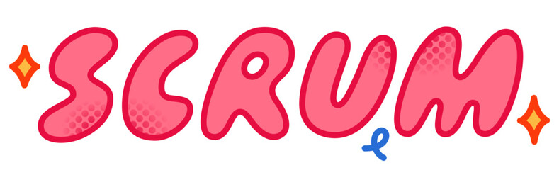 Sticker text scrum