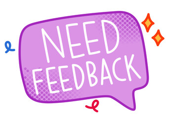 Sticker need feedback text inside speech bubble