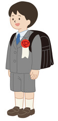 新一年生の男子のベクターイラスト