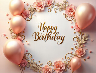 Happy Birthday frame . Generative AI