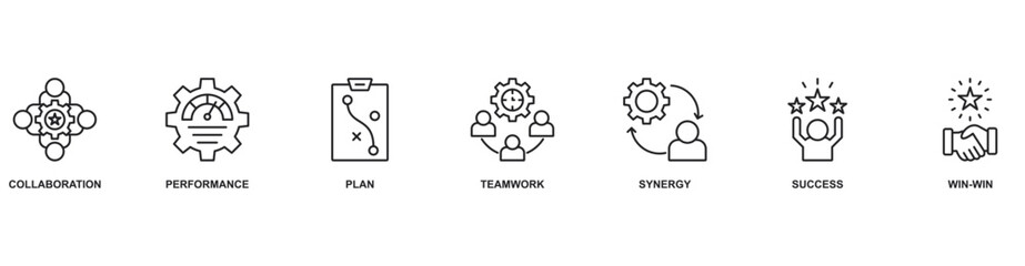 Partnership icon vector illustration concept with icon of collaboration, performance, plan, teamwork, synergy, success, win-win
