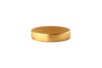 3D vector realistic icon of a round gold podium on a white backg