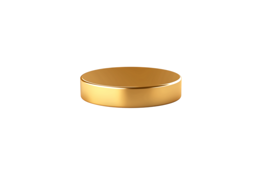 3D vector realistic icon of a round gold podium on a white backg