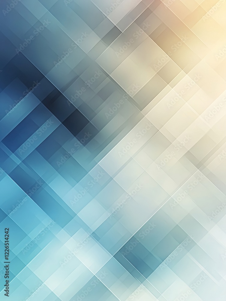 Poster abstract geometric background with diagonal lines and soft gradient in blue and yellow tones