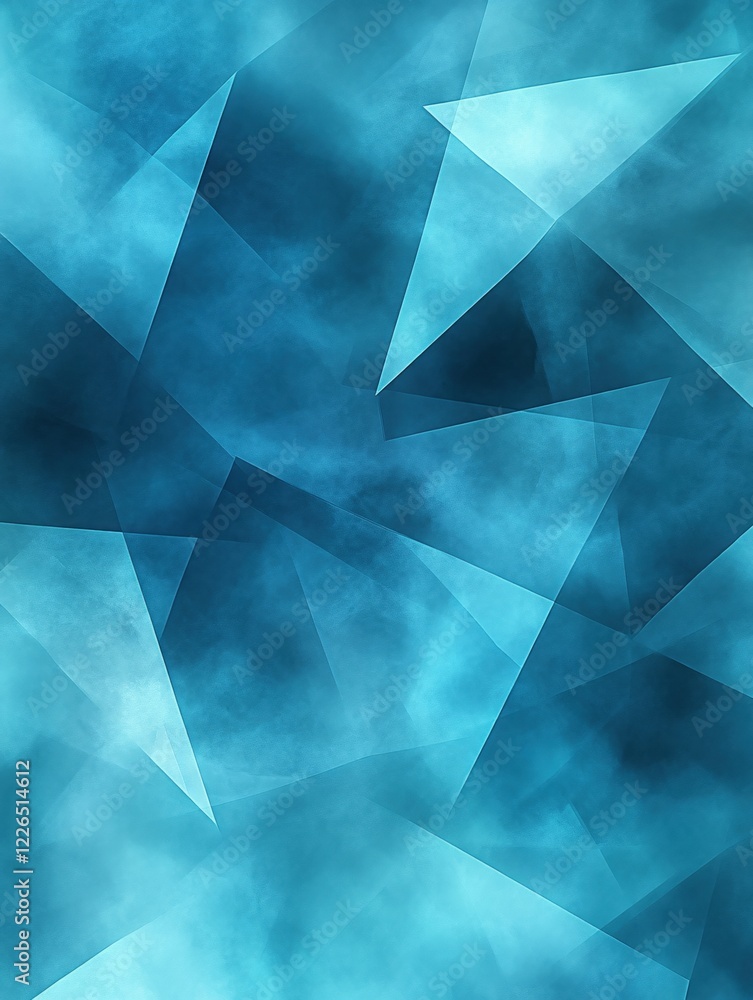 Poster abstract blue geometric pattern with soft texture and sharp edges creating a modern design