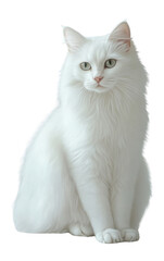 Obraz premium PNG Manx cat graceful animal white.