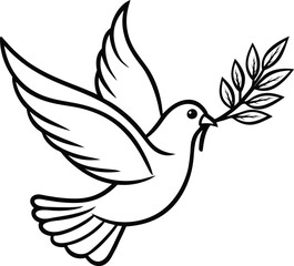 Obraz premium A dove in flight carrying an olive branch.