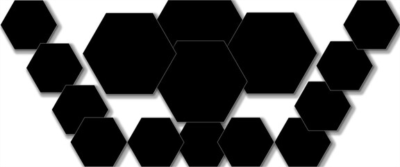 Modern hexagonal abstract metal background with balak light lines effect. Modern simple hexagon dark metal design. 
