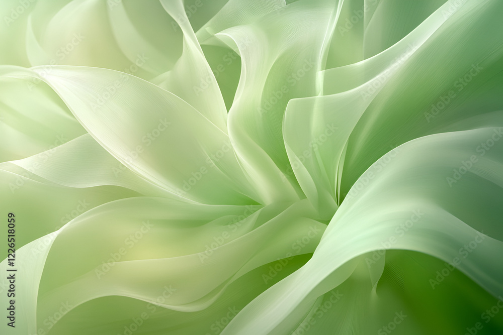Aufkleber abstract green fabric: a mesmerizing swirl of translucent green fabric creates an ethereal and elega
