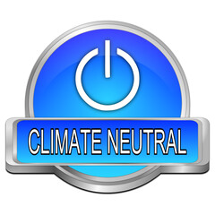 Climate neutral Button - 3D illustration