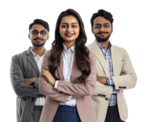 PNG Group of 3 business indian people person blazer woman.