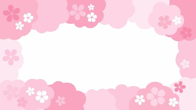 シンプルな桜が咲くアニメーション_フレーム、背景