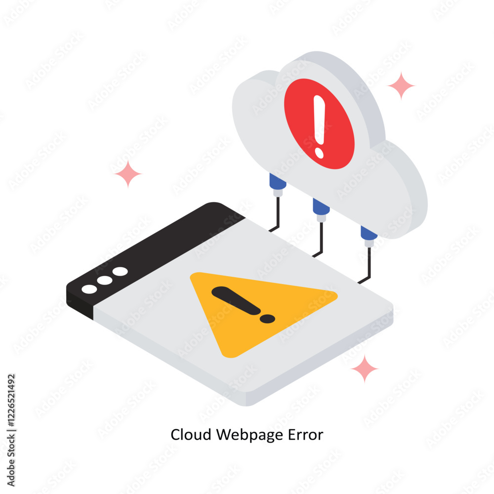Poster cloud webpage error vector filled icon style. eps 10 file