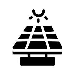 Simple solar energy glyph icon