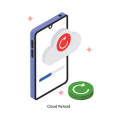 Cloud Reload Vector Filled Icon Style. Eps 10 File