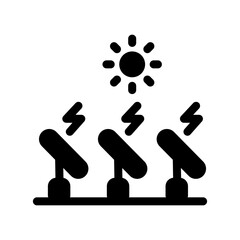 Simple solar energy glyph icon