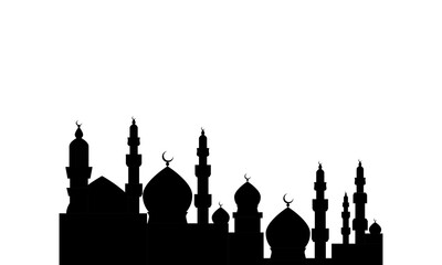 Fototapeta premium Vector Illustration Black Mosque Background