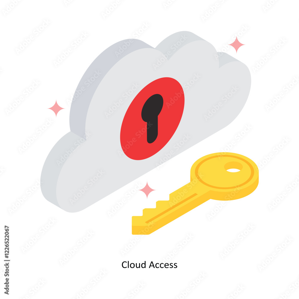 Poster cloud access vector filled icon style. eps 10 file