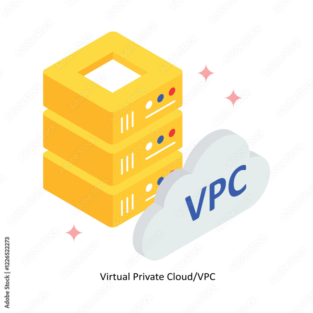 Poster cloud vps vector filled icon style. eps 10 file