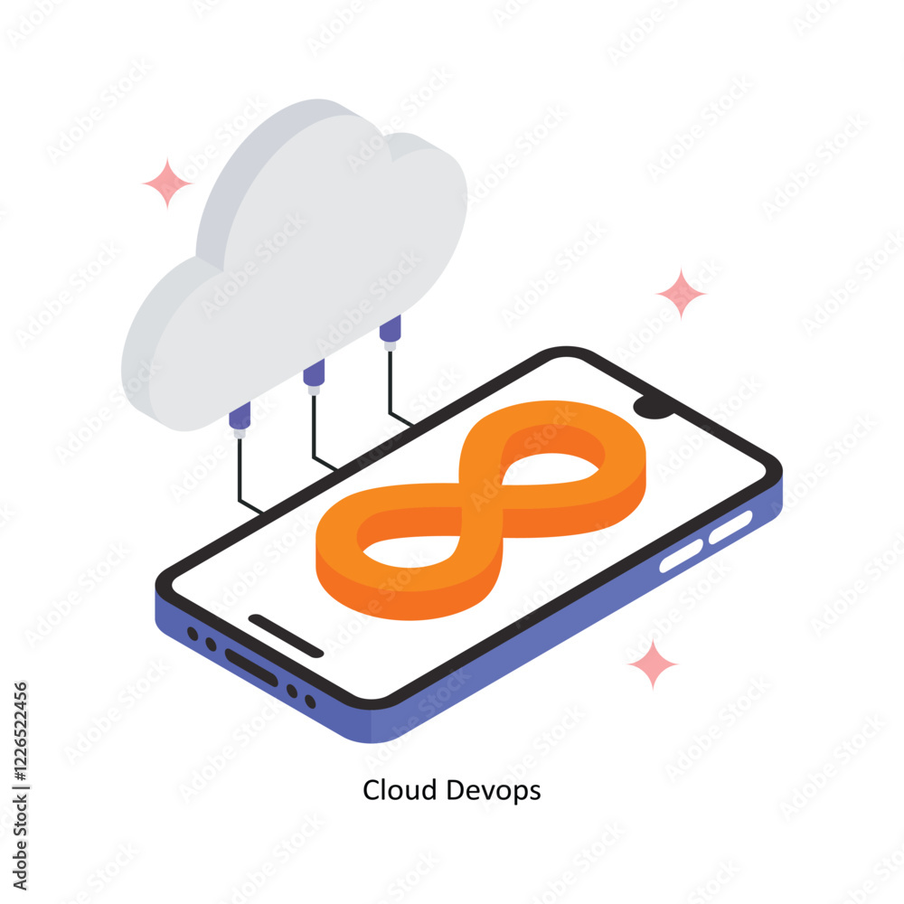 Aufkleber cloud devops vector filled icon style. eps 10 file