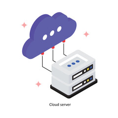 Cloud Server Vector Filled Icon Style. Eps 10 File