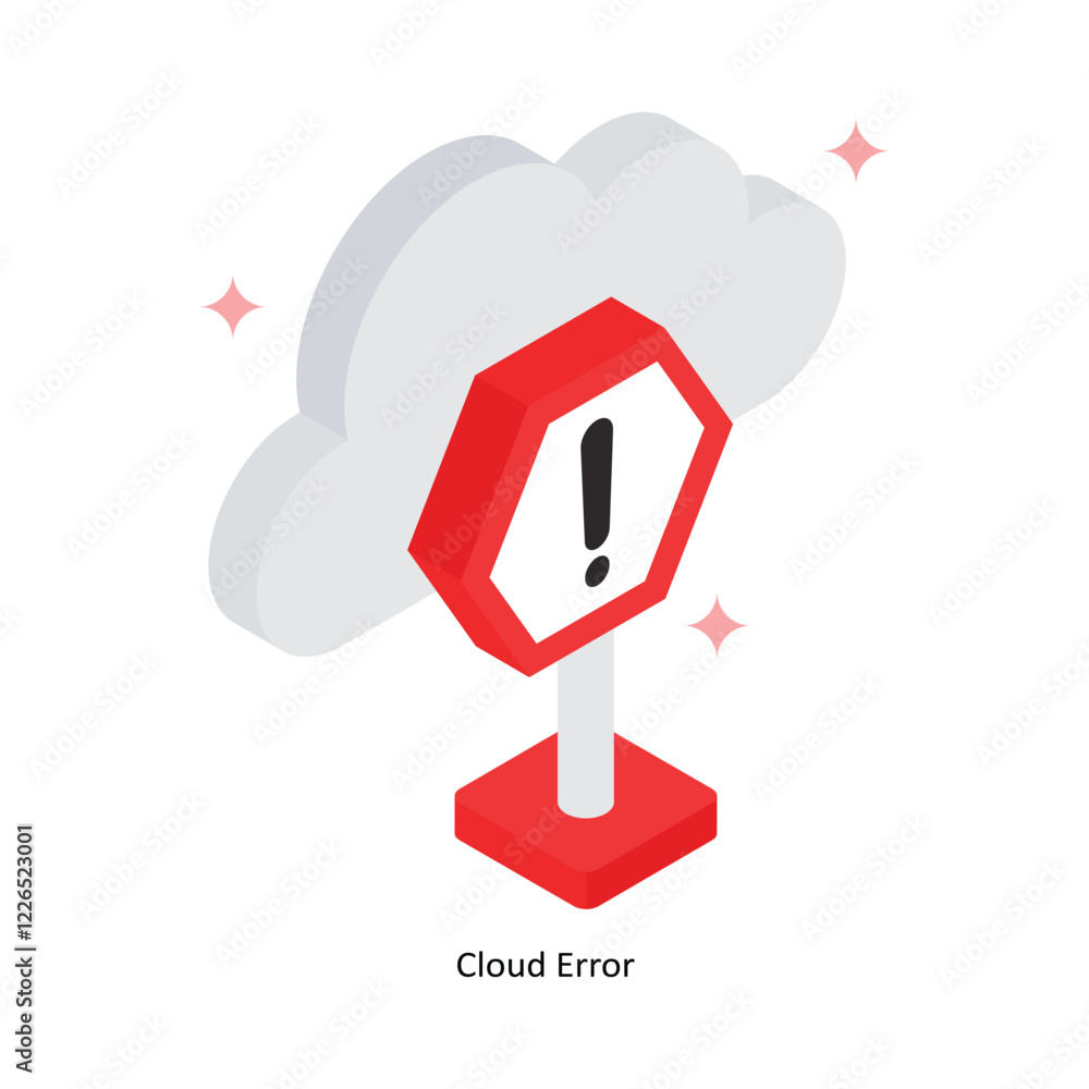 Poster cloud error vector filled icon style. eps 10 file