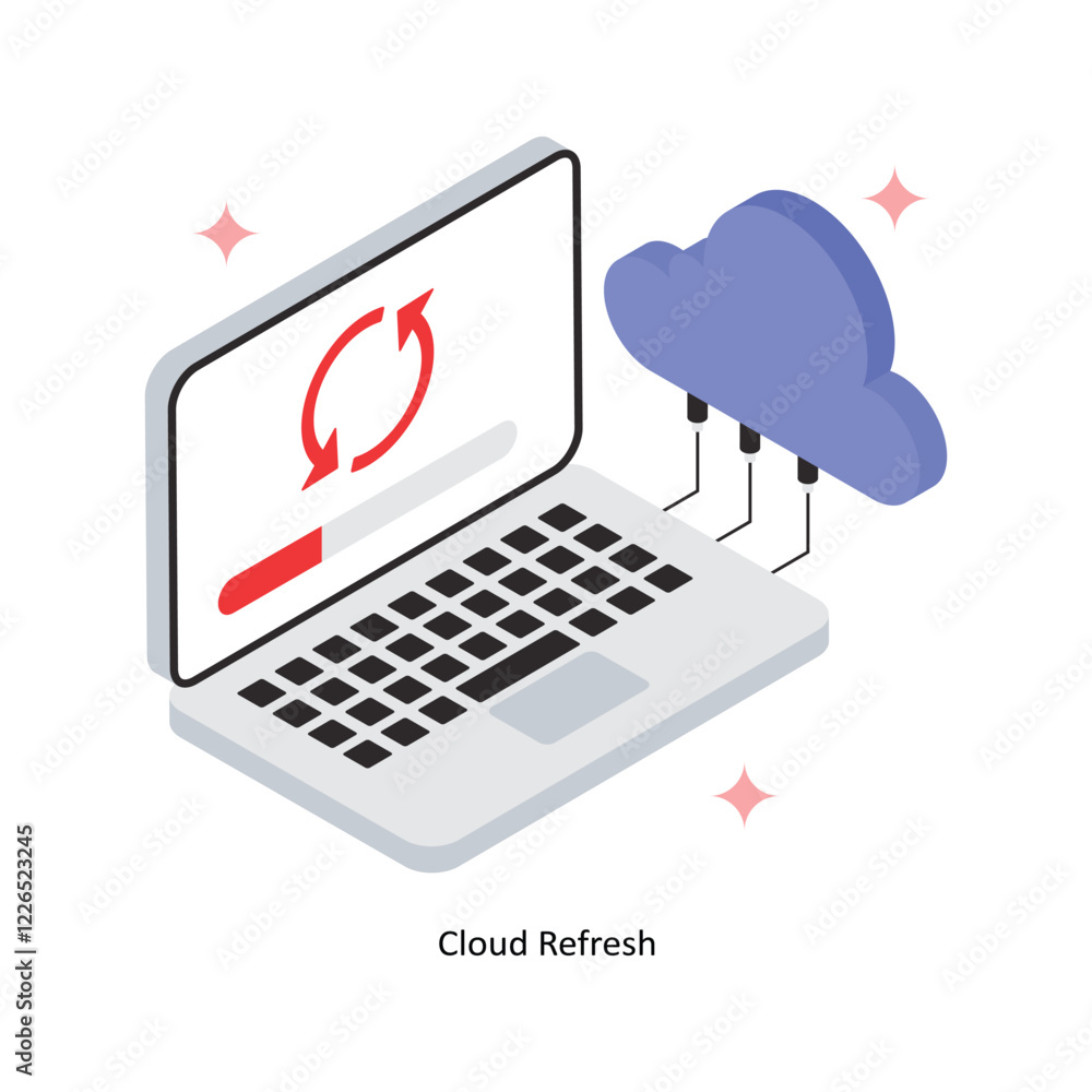 Poster cloud refresh vector filled icon style. eps 10 file