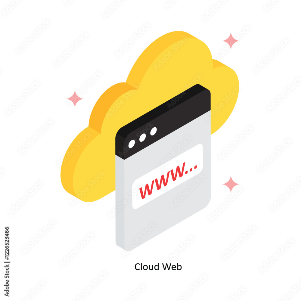 Poster cloud web vector filled icon style. eps 10 file