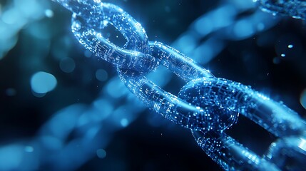 Futuristic Digital Blockchain Chain Links
