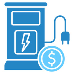 Alternative Fuel dual tone blue color icon. use for modern concept, print, UI, UX kit, web and app development. Vector EPS 10, related to business, green industry, eco friendly and economy .
