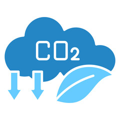 Carbon Neutral dual tone blue color icon. use for modern concept, print, UI, UX kit, web and app development. Vector EPS 10, related to business, green industry, eco friendly and economy .