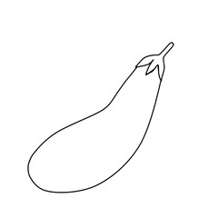 Simple eggplant doodle illustration inspired by cooking ingredients with black line colors that can be use for social media, wallpaper, sticker, banner, t-shirt, etc.