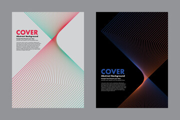 Abstract vector background, featuring a twist gradient lines on clean and dark background. For cover, poster, digital artwork, fully scalable for various creative projects.