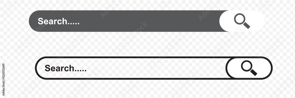 Poster print search bar. search bar vector icons in flat design.
