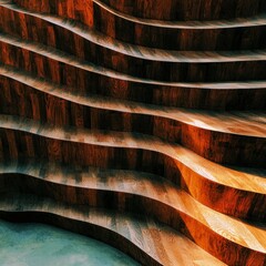Abstract Wooden Waves  Architectural Design  Texture Background