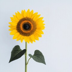 Obraz premium Vibrant Single Sunflower Bloom Yellow Flower Summer Botany Floral Photography Nature I