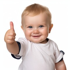 Funny baby with exaggerated facial expression and gesture