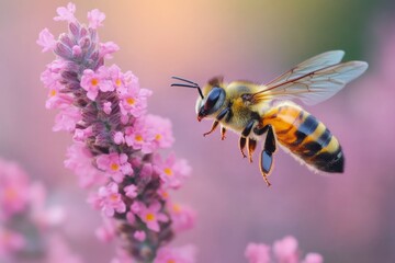 Majestic Hornet Hovering by The Fragrant Blossoms