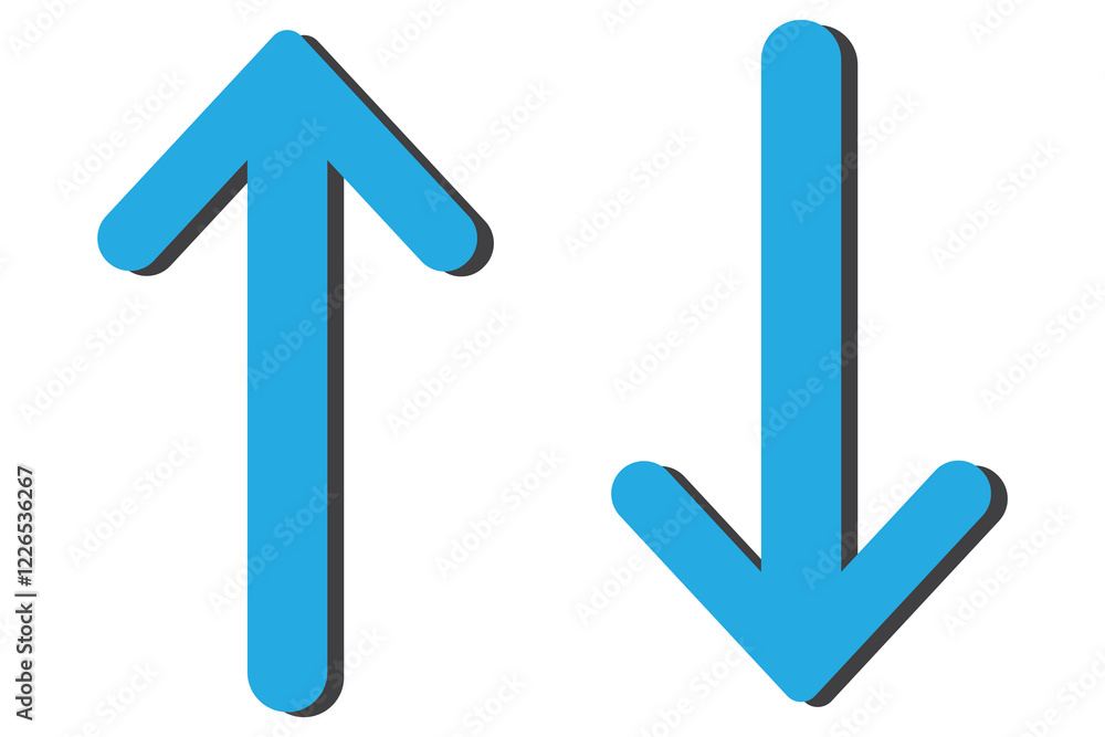 Poster print up and down arrow icon in rounded corner. upward and downward sign symbol . 1176