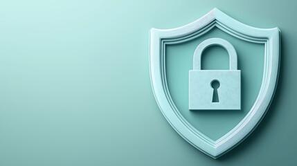 A minimalist illustration of a padlock icon encircled by a shield, symbolizing cybersecurity, data protection, and secure access, creates a modern design suitable for security-related themes.