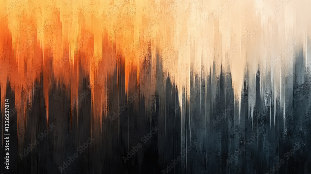 Poster abstract gradient background with warm orange, soft beige, and deep black tones creating a striking 