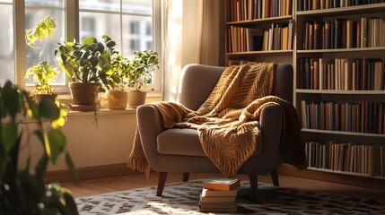 Fototapeta premium Inviting bright reading corner
