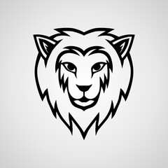 Obraz premium head of a lion vector design, lion icon mascot illustration.
