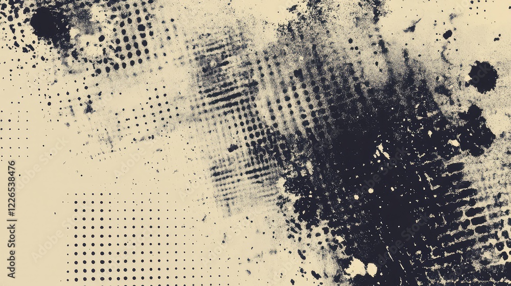Poster abstract grunge texture with dots and splashes for creative backgrounds and design projects in monoc