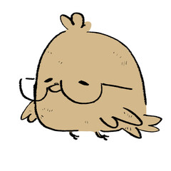 A scholarly bird donning glasses with a thoughtful expression, suggesting intelligence and a penchant for
 wisdom.