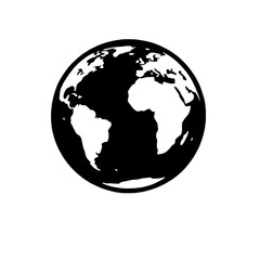 Global Connection:  A bold silhouette of the Earth, continents outlined in stark black, symbolizing our interconnectedness and the shared responsibility we hold for our planet.