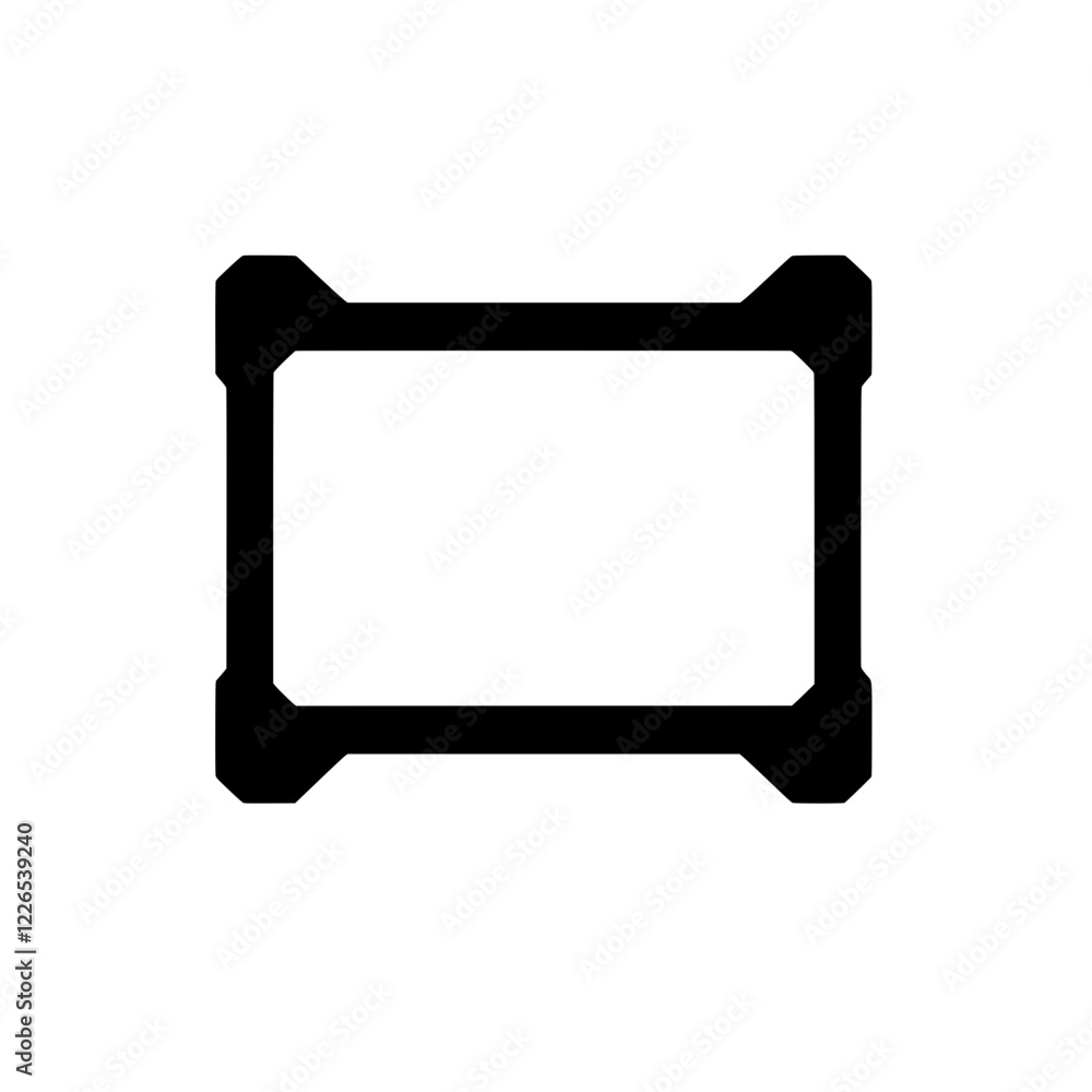 Poster geometric frame: a minimalist and modern frame with sharp angles and a sleek black silhouette, ready