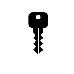 Key Icon: Simple and sleek, this black silhouette of a key is a minimalist yet impactful visual representation of access, security, and unlocking potential. Perfect for design projects, presentations.