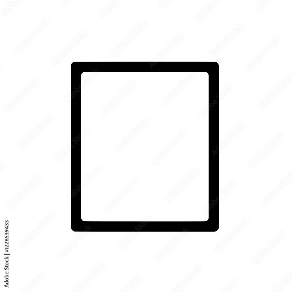 Aufkleber simple black square frame: a minimalist image featuring a clean, bold black square frame on a transp