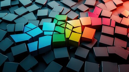 A symbolic glowing Pride Mosaic indicating in Pride concept